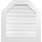 Ekena Millwork Octagonal Top Surface Mount PVC Gable Vent: Functional, w/ 3-1/2"W x 1"P Standard Frame, 30"W x 32"H GVPOT30X3201SF - alternate 1